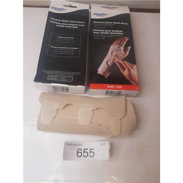 set pof 2 equate reverse splint wrist braces