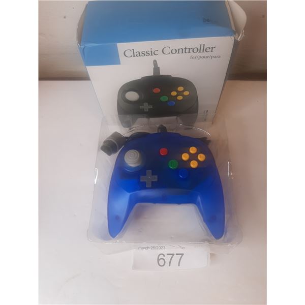 blue classic controller for nintendo 64