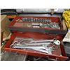 Image 3 : Toolbox with assorted wrenches, sockets and misc items
