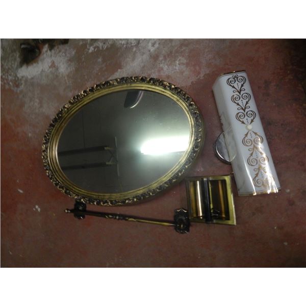 Vintage Matching Bathroom set ( towel bar, toilet paper dispenser, oval mirror on medicine cabinet a