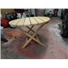 Image 2 : Handcrafted circular wooden table (31.5 inch diameter)