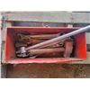 Image 1 : red toolbox w/ wrenches, mallet, breaker bar