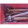 Image 2 : red toolbox w/ wrenches, mallet, breaker bar
