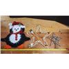 Image 1 : Outdoor light up star, star topper & decorative penguin