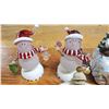 Image 3 : Set of 4, 2 light up Snowman figurines, snowman candle holder, & singing snowman water fountain
