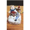 Image 4 : Set of 4, 2 light up Snowman figurines, snowman candle holder, & singing snowman water fountain