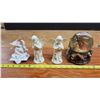 Image 1 : Set of 4, 2 ceramic angels, angel stocking holder & Nativity scene musical snowglobe