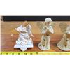 Image 2 : Set of 4, 2 ceramic angels, angel stocking holder & Nativity scene musical snowglobe