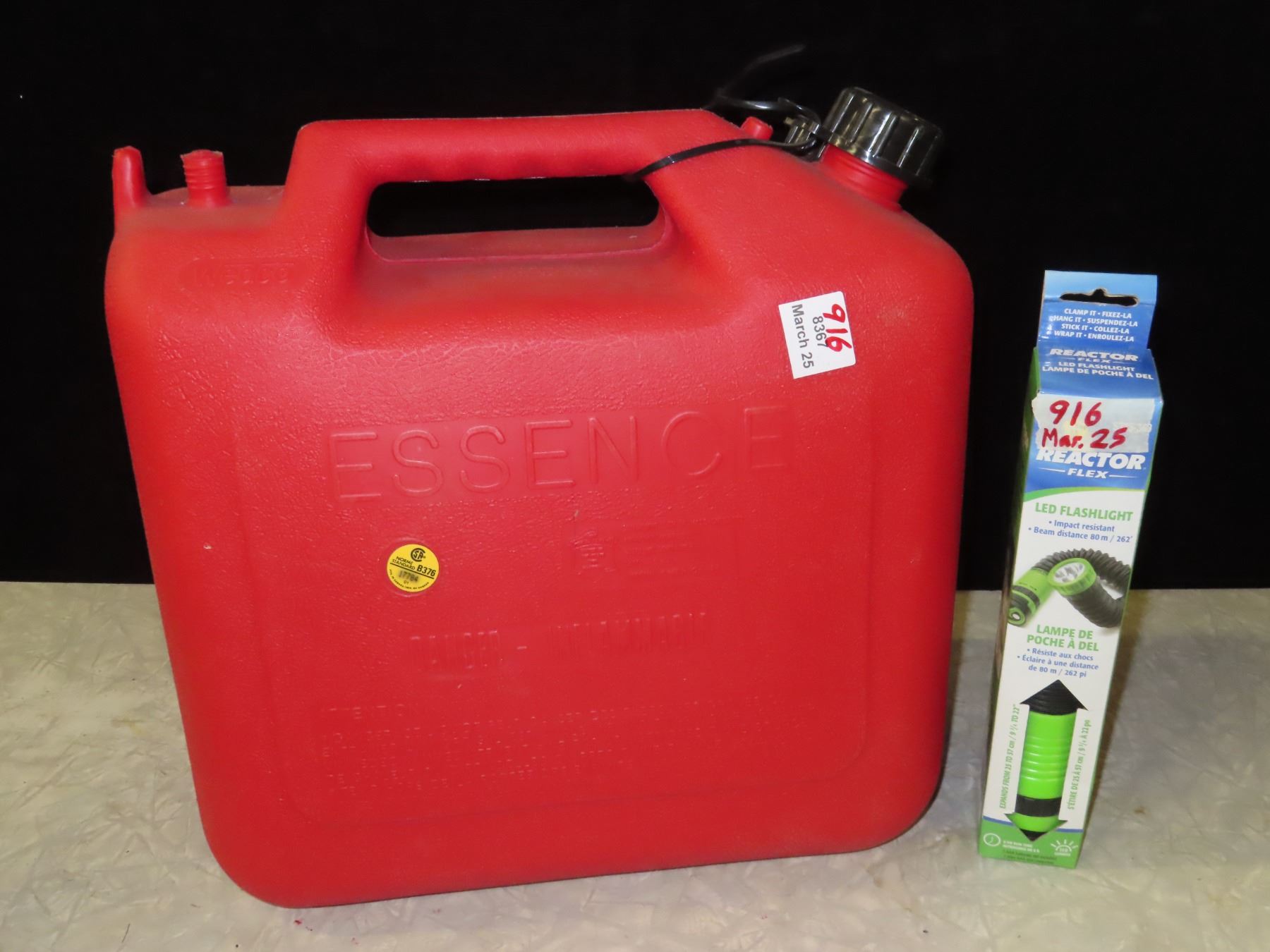 Wedco 20 liter Gas can with Reactor flex LED flashlight Schmalz Auctions Wedco 20 liter Gas can with Reactor flex LED flashlight Schmalz Auctions