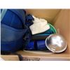 Image 2 : Asst Kitcheware, baskets, wreath and backpacks in box