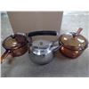 Image 2 : 2 pots, kettle and platters in box