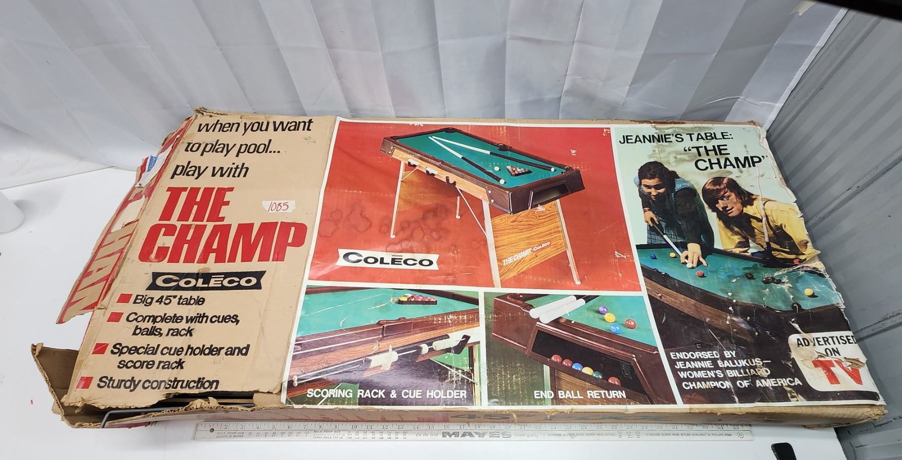 The champ, pool table (couldn't get out of box) - 45