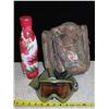 Image 1 : Pathfinder bag with fire starter packets, dragon brand goggles, metal water bottle