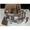 Image 1 : Box of grease guns, air pressure gauges, hoses, etc.