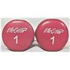 Image 2 : pair life gear pink 1 lb. dumbbells
