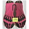 Image 2 : pair size 10 under armor hot pink + fluorescent yellow runners