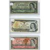 Image 1 : 1954 Canada 1 Dollar bill, 1973 Canada 1 dollar bill, 1954 Canada 2 dollar bill