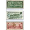 Image 2 : 1954 Canada 1 Dollar bill, 1973 Canada 1 dollar bill, 1954 Canada 2 dollar bill