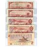 Image 2 : (2x 1954, 2x 1974 , 1x 1986) Canada 2 dollar bills,