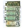 Image 1 : Set of 5 Canada 1 dollar bills (1937, 1954, 1954, 1967, 1973)