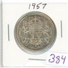 Image 1 : 1957 Canadian silver 50 cent coin