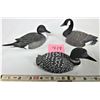 Image 1 : trio miniature water fowl sculptures - Canada Goose, Loon, Northern Pintail