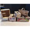 Image 1 : 5 assorted wood boxes & basket