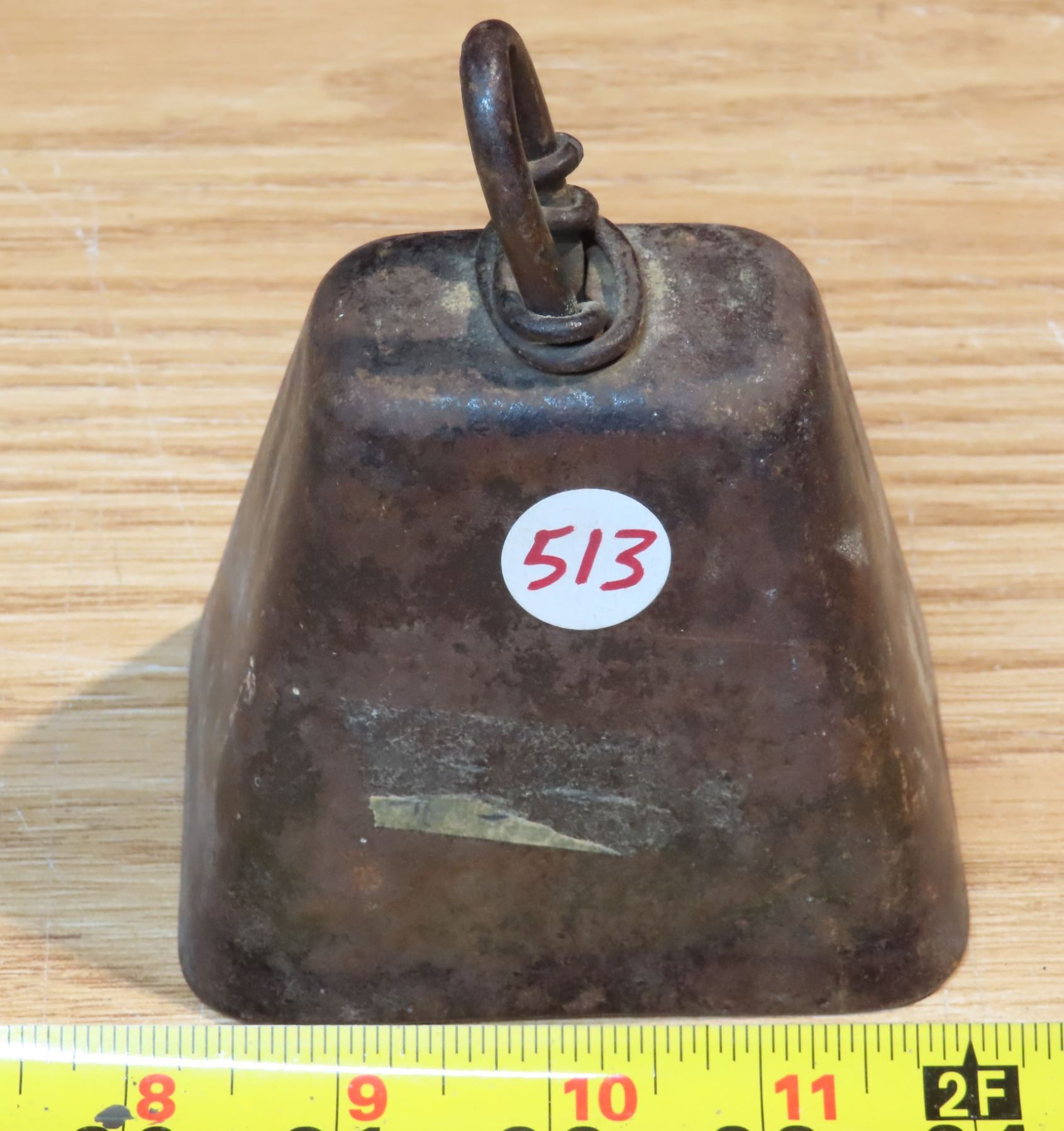 Square Rusted Cowbell Cow Bell - Schmalz Auctions