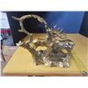 Image 4 : large heavy brass deer family 10"x10"