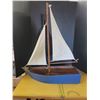Image 1 : hand crafted folk art wooden sailboat