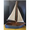 Image 4 : hand crafted folk art wooden sailboat