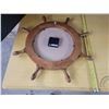 Image 2 : ship's wheel wooden clock, battery powered, 17"