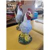 Image 3 : 2 ceramic chickens hand painted, very well done 16" + 12"