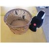 Image 3 : native crafted birch bark basket 6" dia w/ Audubon Wild Republic stuffed Puffin