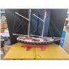 Image 1 : vintage large hand crafted wooden sailing ship w/ 2 masts 26"H 36"L 8"W