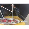 Image 4 : vintage large hand crafted wooden sailing ship w/ 2 masts 26"H 36"L 8"W