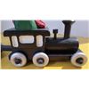 Image 5 : Folk Art Hand Carved and painted Wooden Train, conductor and passengers