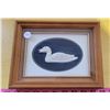 Image 1 : Authentic CARIBOU HAIR TUFTING Sculpture of LOON Nicely Framed, Churchill MB