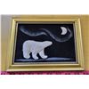 Image 1 : CARIBOU HAIR TUFTING--POLAR BEAR and MOON framed