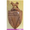 Image 1 : Hand Crafted Wooden Yukon Coat of Arms, 9 x 17 inch