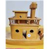 Image 2 : Cribbage Board Hand Crafted Wooden Steam Boat/ Paddle Wheeler/ 16 in