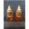 Image 2 : Amber glass & purple pansy salt & pepper shakers