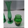 Image 2 : Set of green glass vases