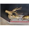 Image 2 : two large brass deer figures - buck stands 23" tall at antlers