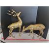 Image 4 : two large brass deer figures - buck stands 23" tall at antlers