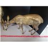 Image 6 : two large brass deer figures - buck stands 23" tall at antlers