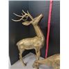 Image 7 : two large brass deer figures - buck stands 23" tall at antlers