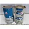 Image 1 : 1 GM Power steering fluid 1 quart tin, 1 Chryco Parts Super Motor Oil 1 imperial quart tin