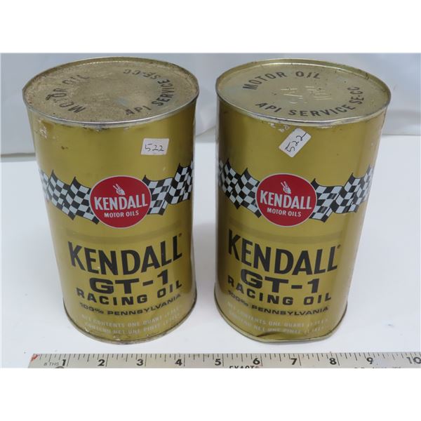 2 Kendall Motor Oils GT-1 Racing Oil - 1 quart Tin = Full