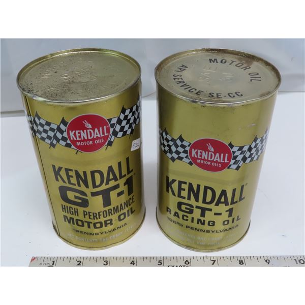 2 Kendall Motor Oils GT-1 Racing Oil - 1 quart Tin = Full